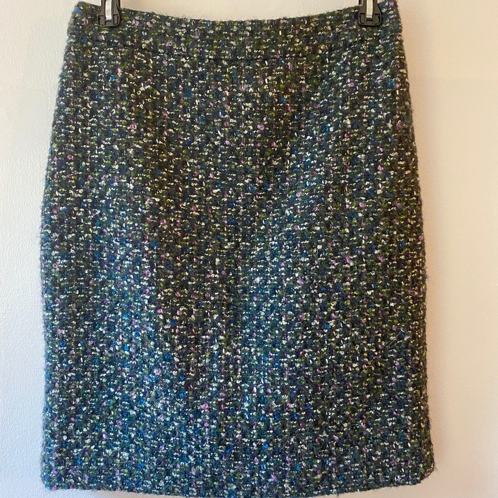 J. Crew Moss Tweed Pencil Skirt